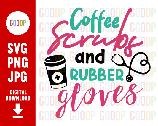 Coffee Scrubs And Rubber Gloves Svg