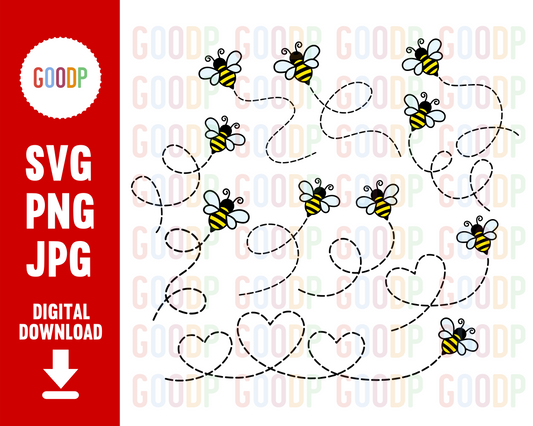 Bee Trail Svg